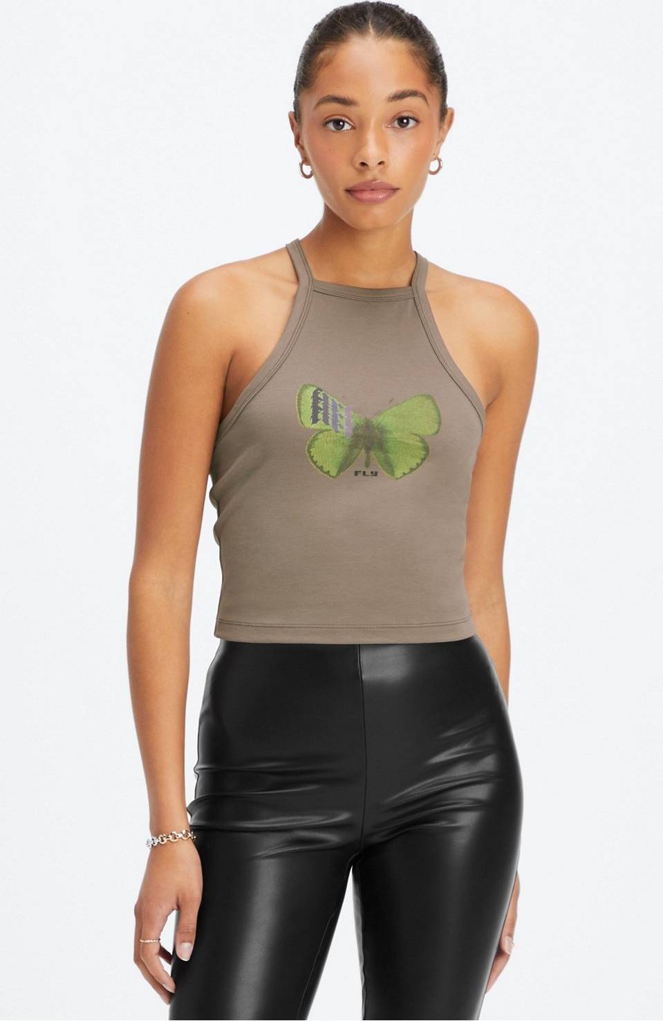 Fabletics Live-In Neckholder Tanktop - Brown