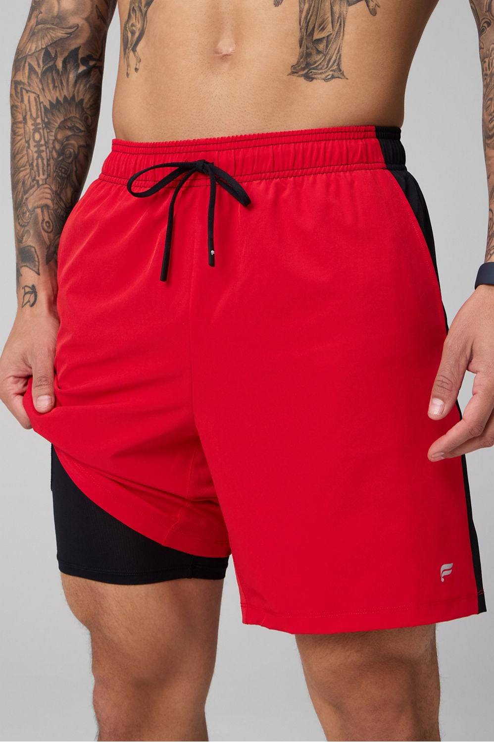 Fabletics O2 Running Shorts Mit Innenhose - Rot