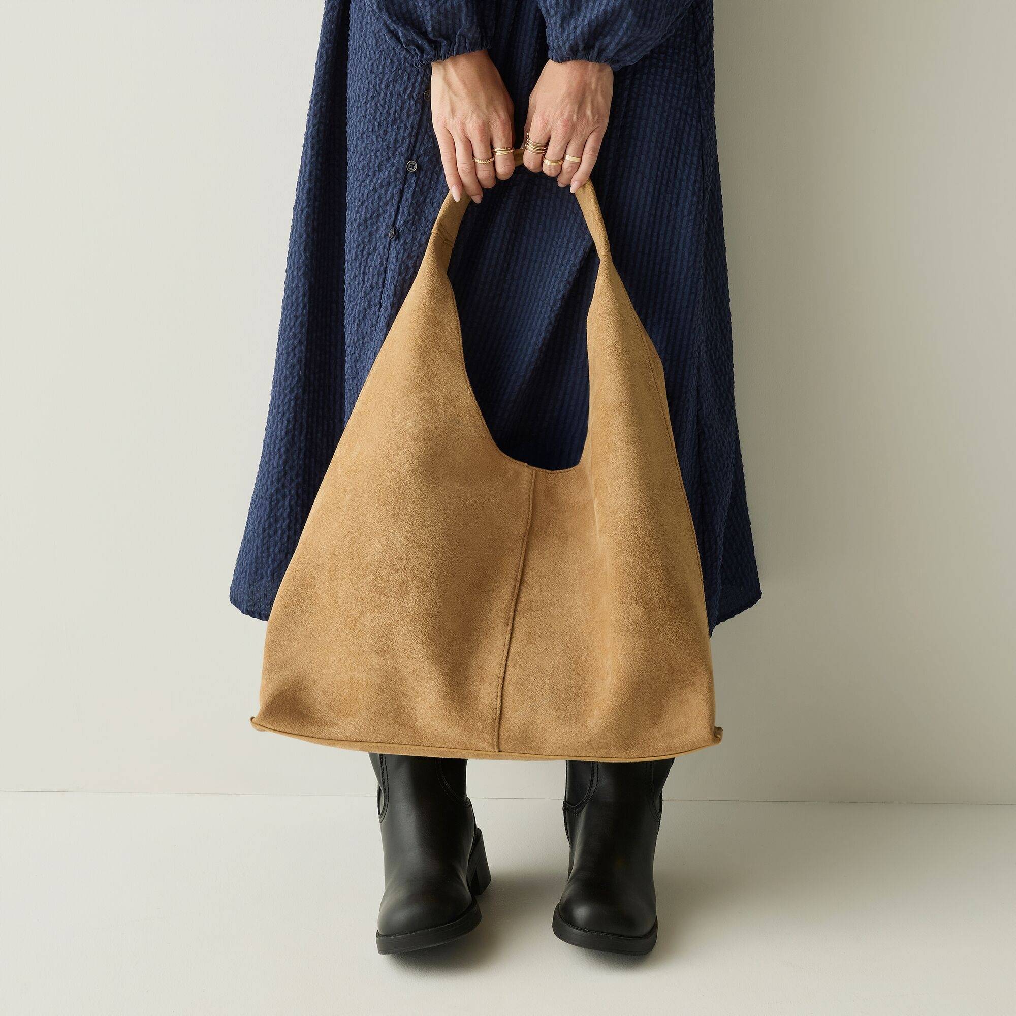 Regatta Suede Style Shoulder Bag - Tan Neutral