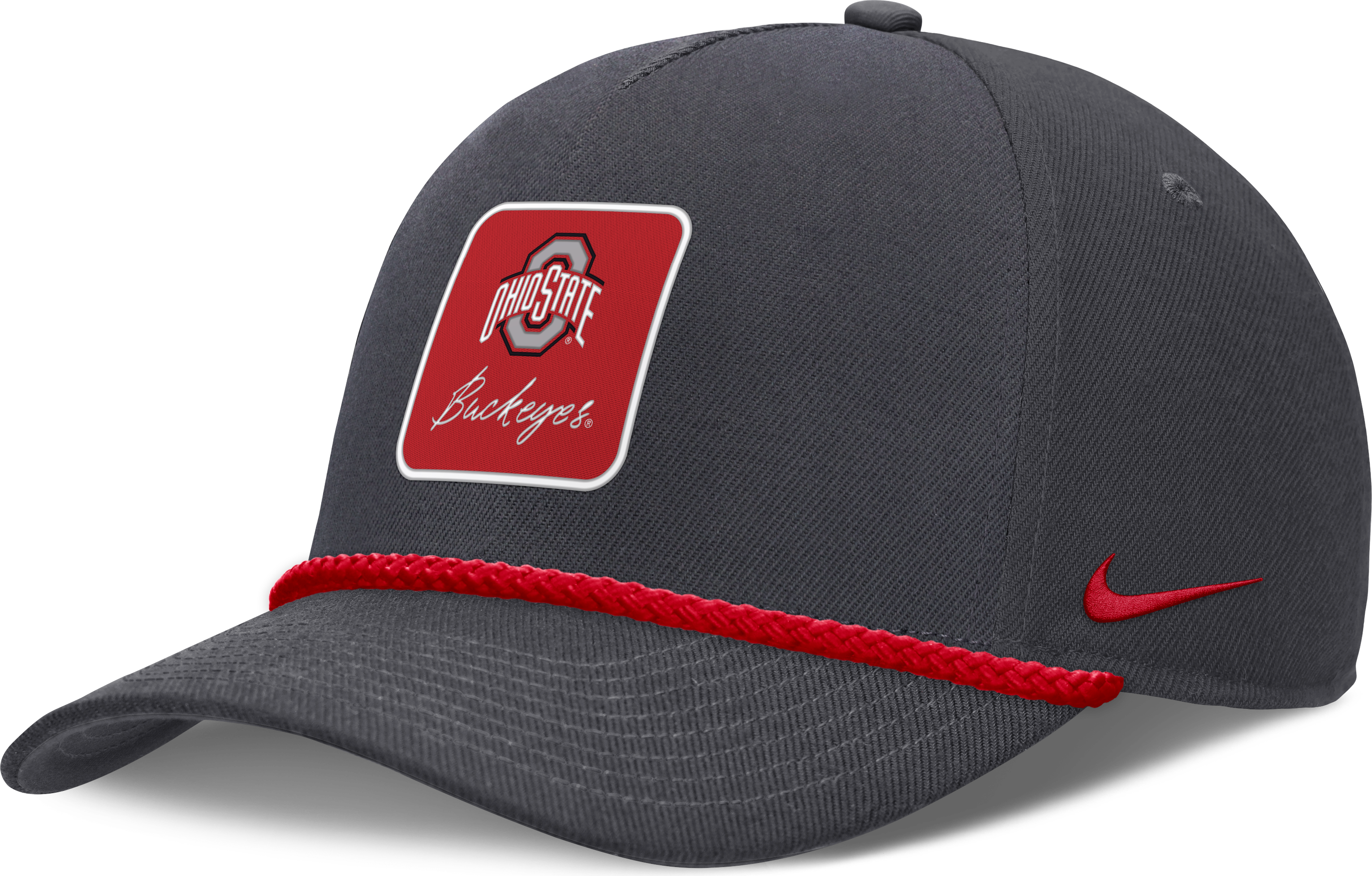 Nike Ohio State Buckeyes Script Rope Rise Adjustable Hat - Anthracite