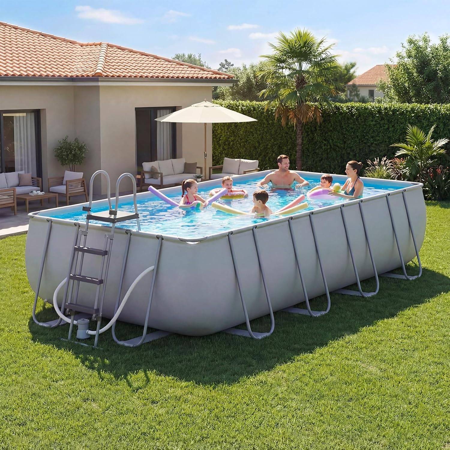 Rectangular above ground pools Rectangular Above Ground Pool Set 18 x 9 x 47