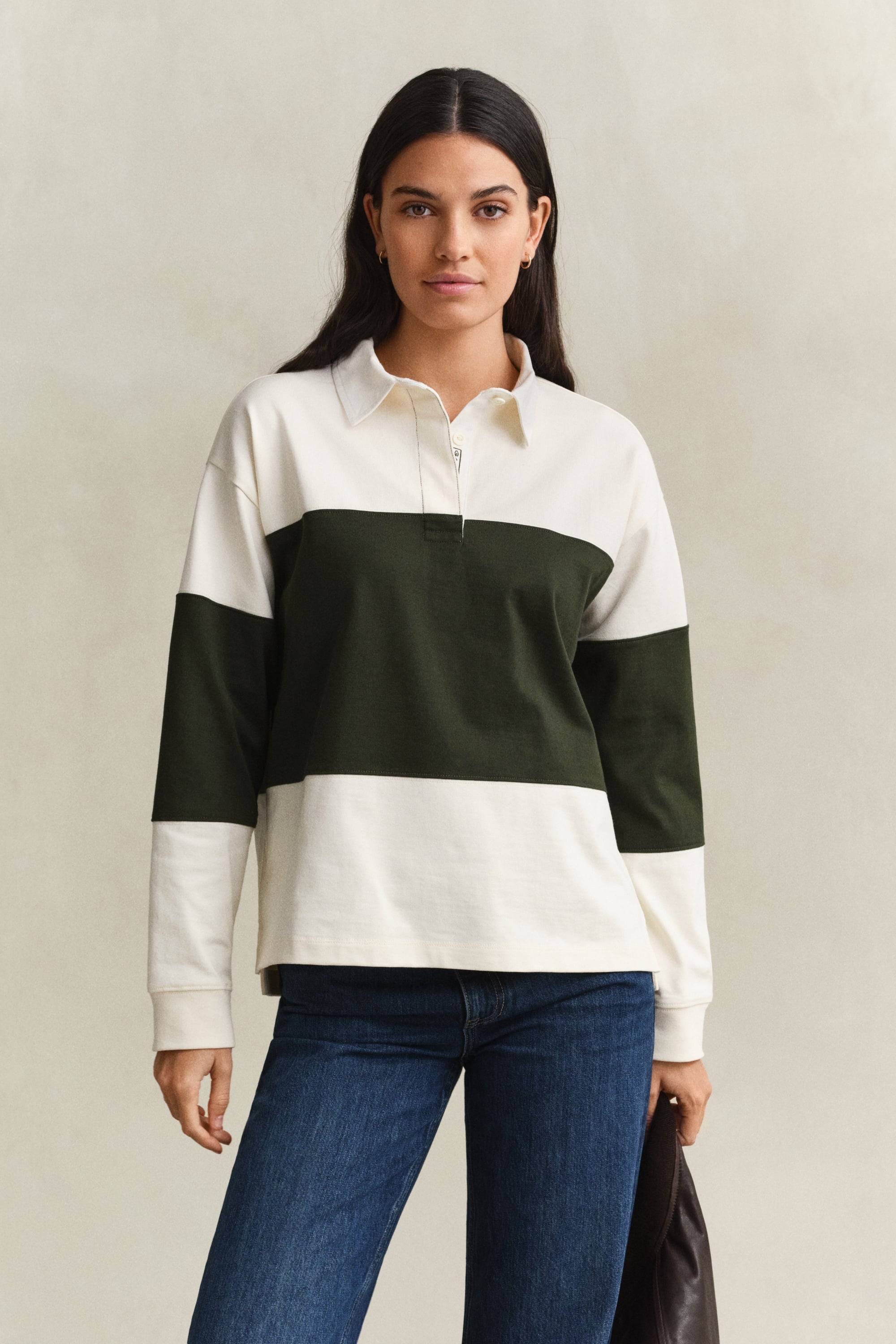 Gant Color Block Heavy Rugger - Mossy Green