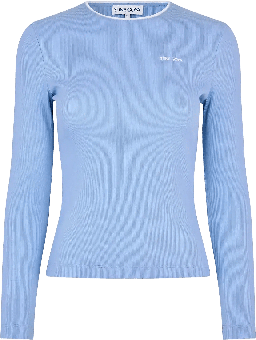 Rib Long Sleeve Rib Top - Blue