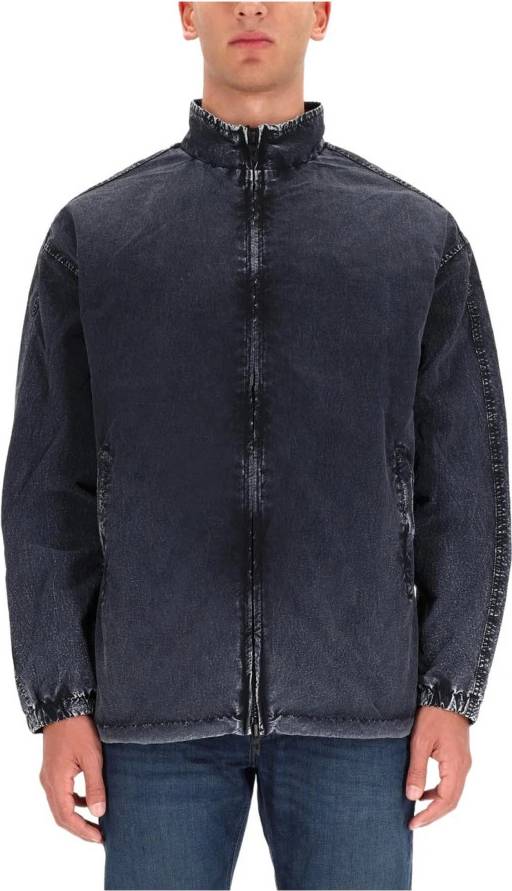 Diesel Washed Denim Track Jacket - Blue