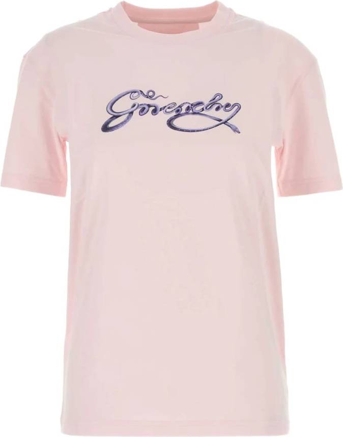 Givenchy Broderad Logotyp Rosa Topp Toppar - Bomull