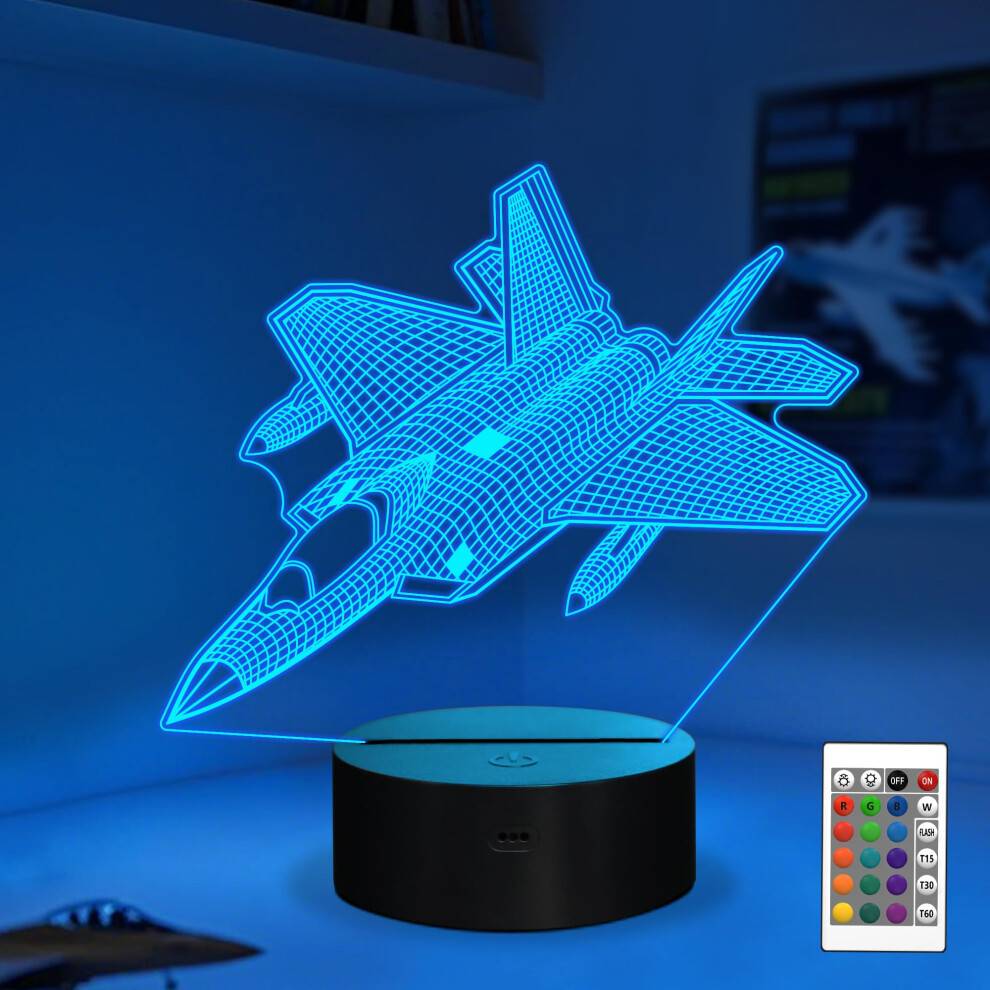 Remote control plane for kids 3D Fighter Jet Lamp with Remote Control