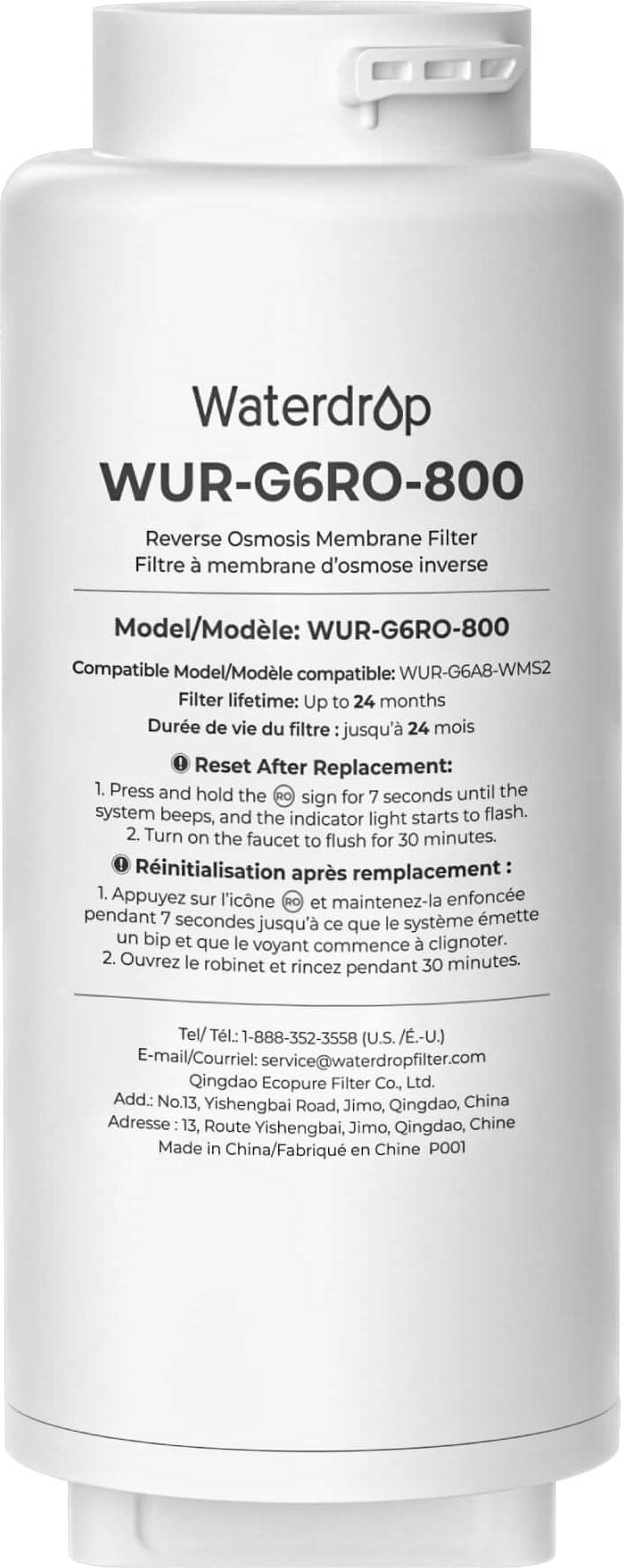 Ro water filter system Waterdrop G6RO-800 Filter Replacement for G6A8 RO System