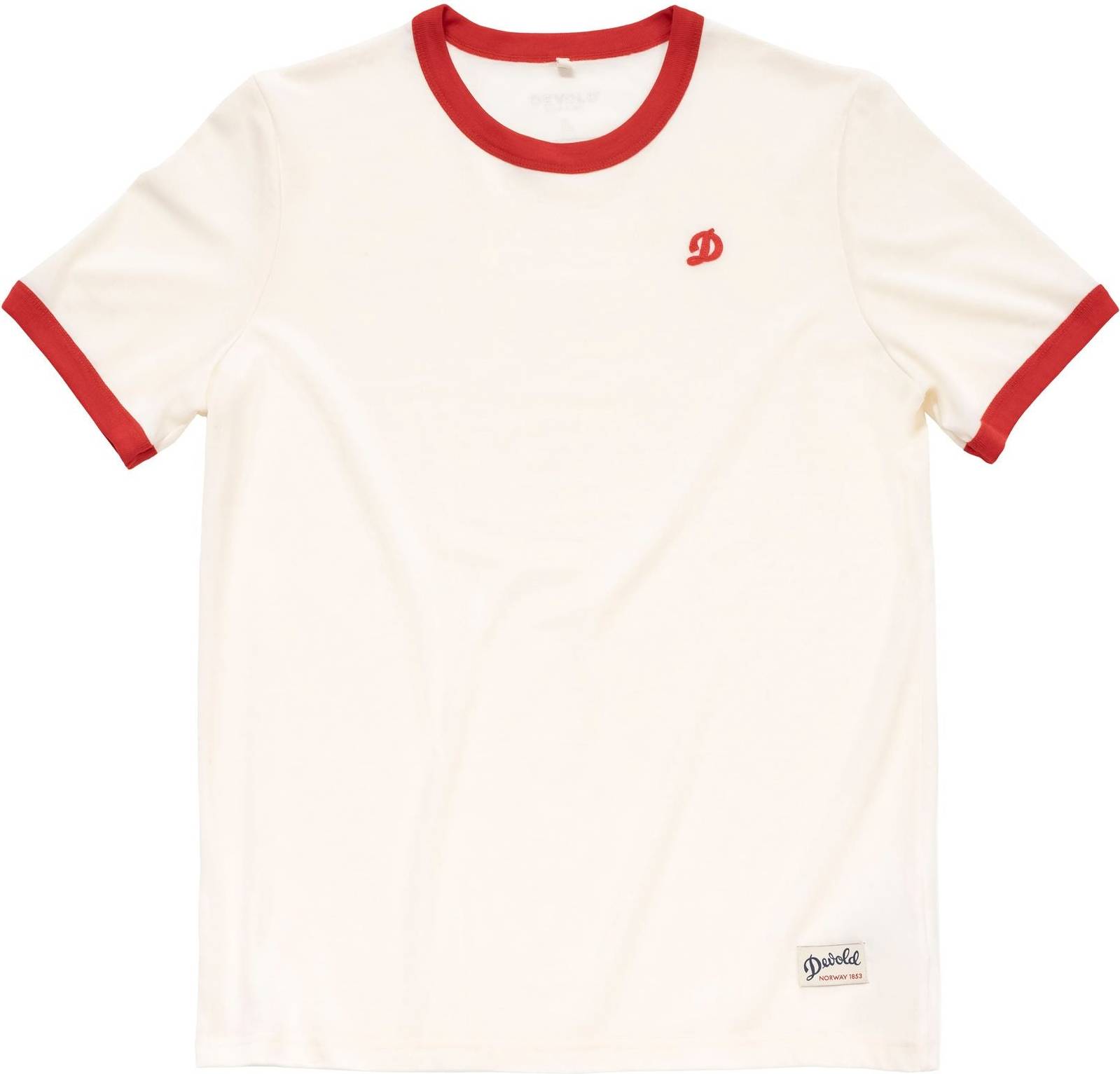 Devold Archive Ringer Tee - White/Chili