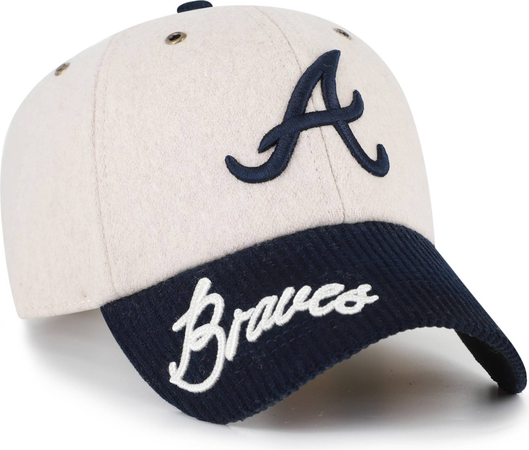 '47 Atlanta Braves Rope Script Clean Up Adjustable Hat - Natural/Navy