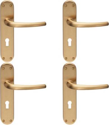 Door handle with lock Loops Rounded Sleek Latch Lock Door Handle 4 Pack