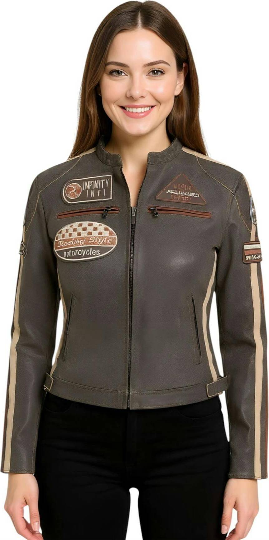 Infinity Leather Biker Racing Badges - Purple