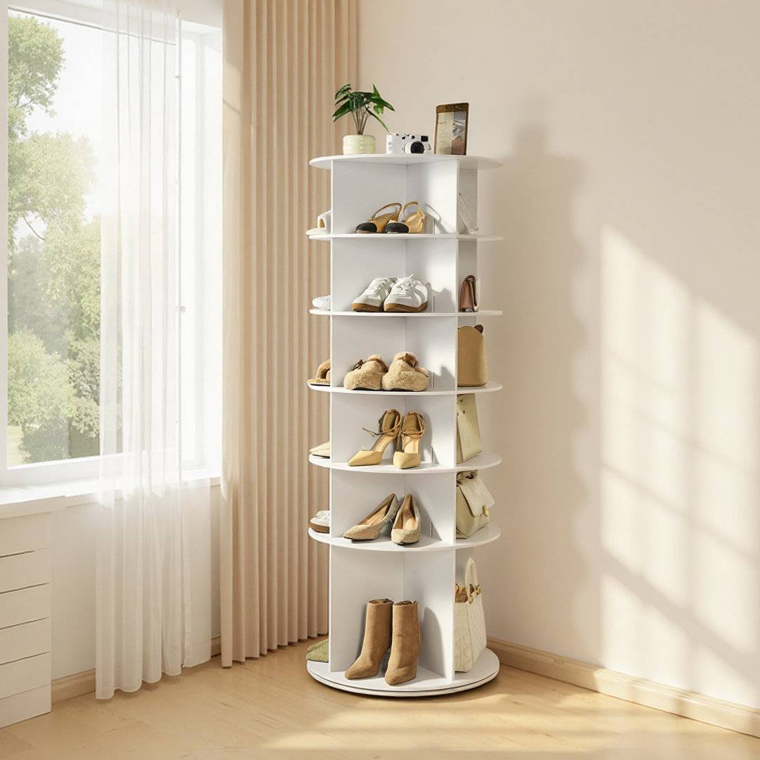 Ebern Designs Shoe Rack White Shoe Rack 59.8x157cm