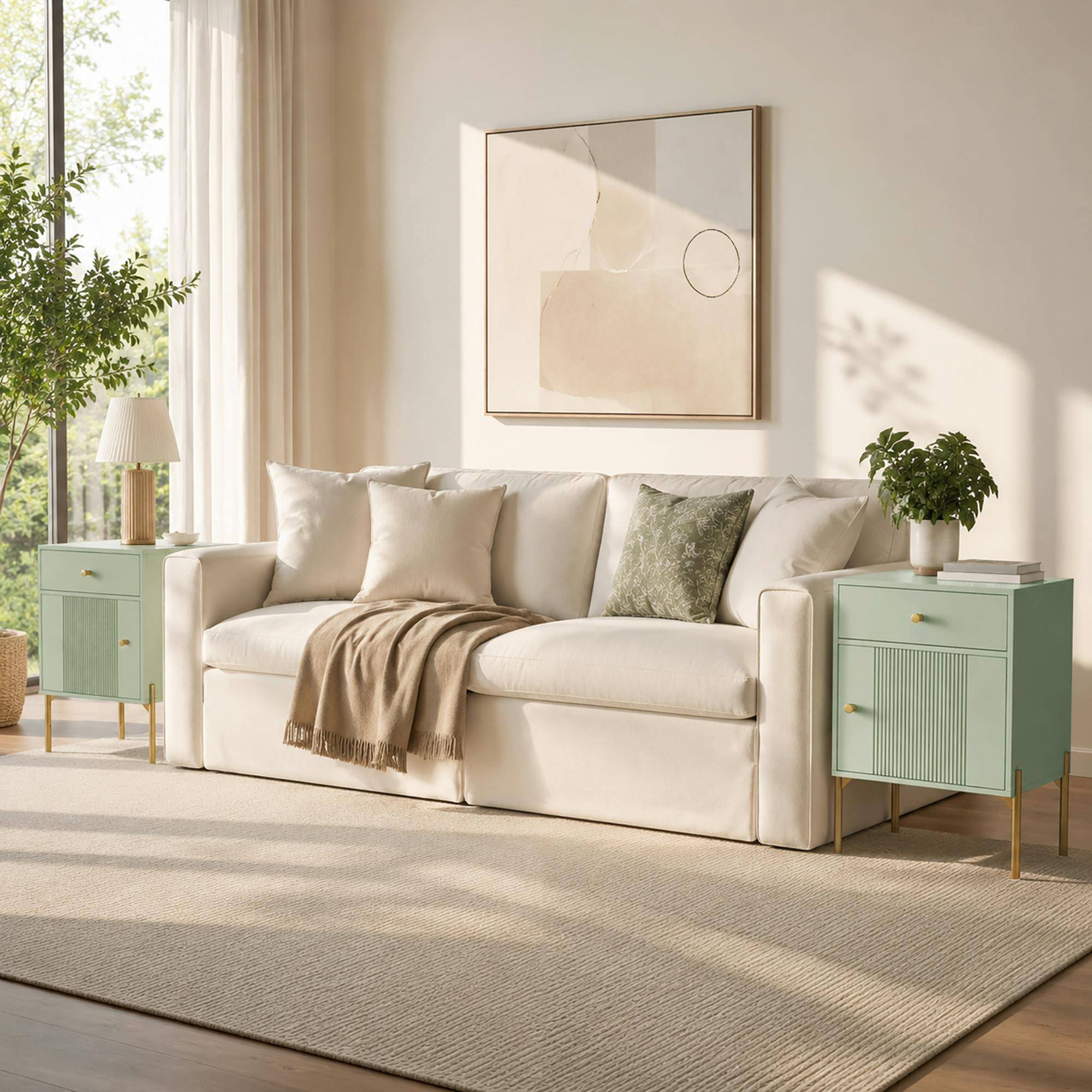 Homcom Modern End Table Set 2 Bord 2st