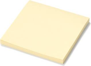 Sticky Plain Note Square Pad Yellow One Size