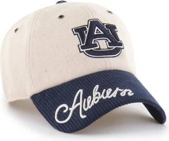 '47 Auburn Tigers Rope Script Clean Up Adjustable Hat - Cream/Navy