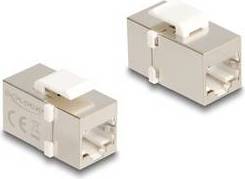 DeLock RJ45 Keystone Coupler Cat 6A FTP - Silver/White