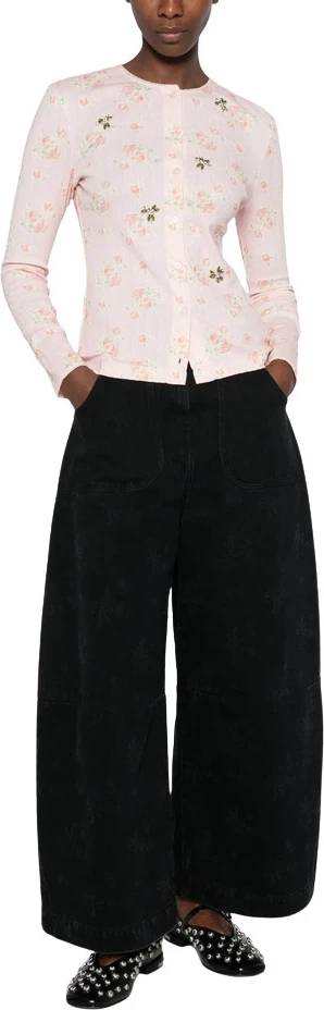 Simone Rocha Embellished Pointelle Cardigan Strikkevarer - Rosa