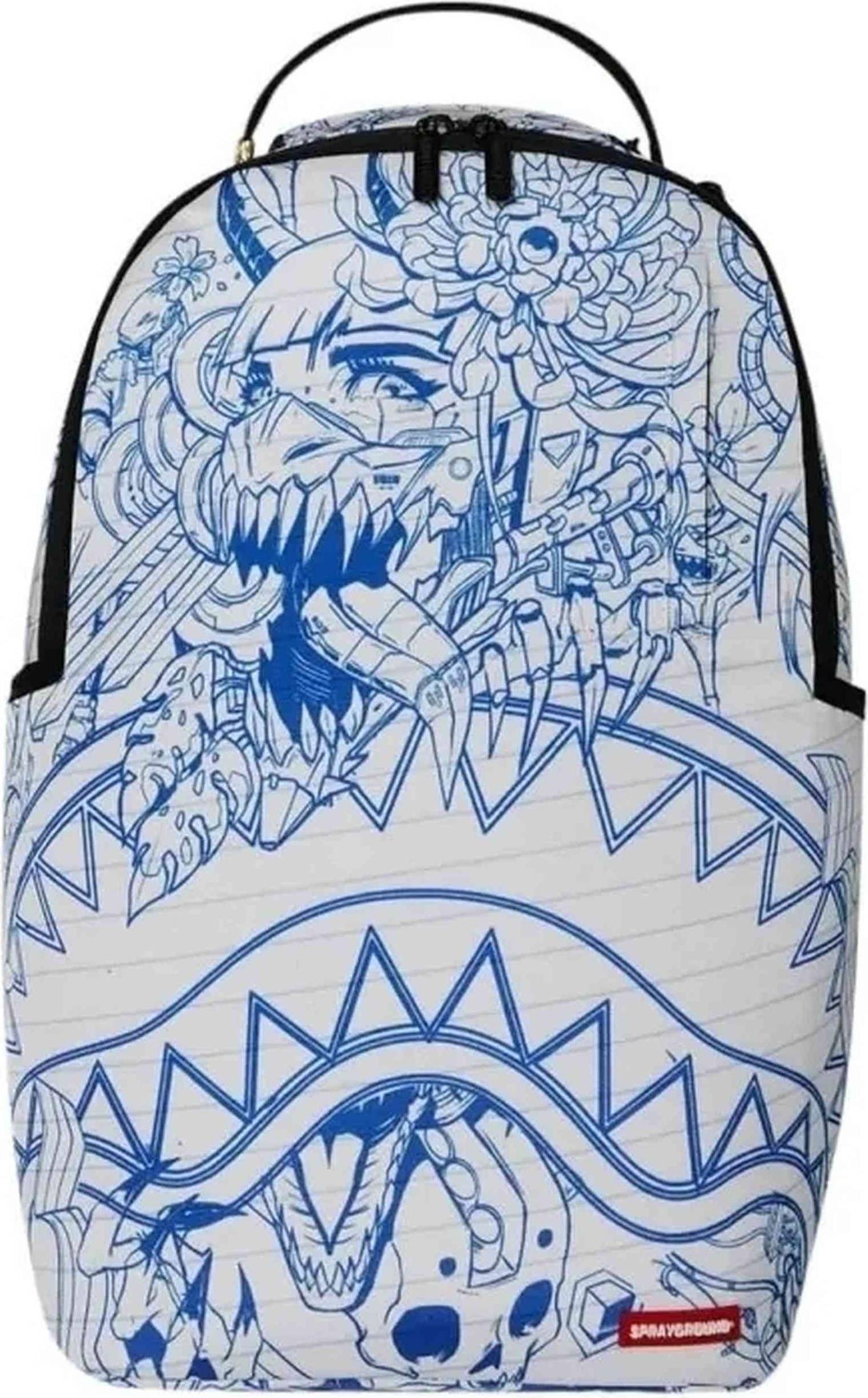 Blue Ink Doodle Backpack - Blue One