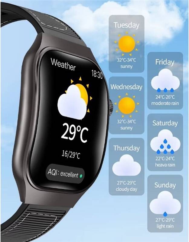 2.01 Inch Curved Touch Screen Watch