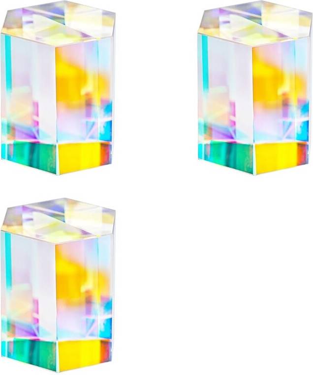 3-Piece 1.2 Inch Optical RGB Dispersion Prisms - Multicolour