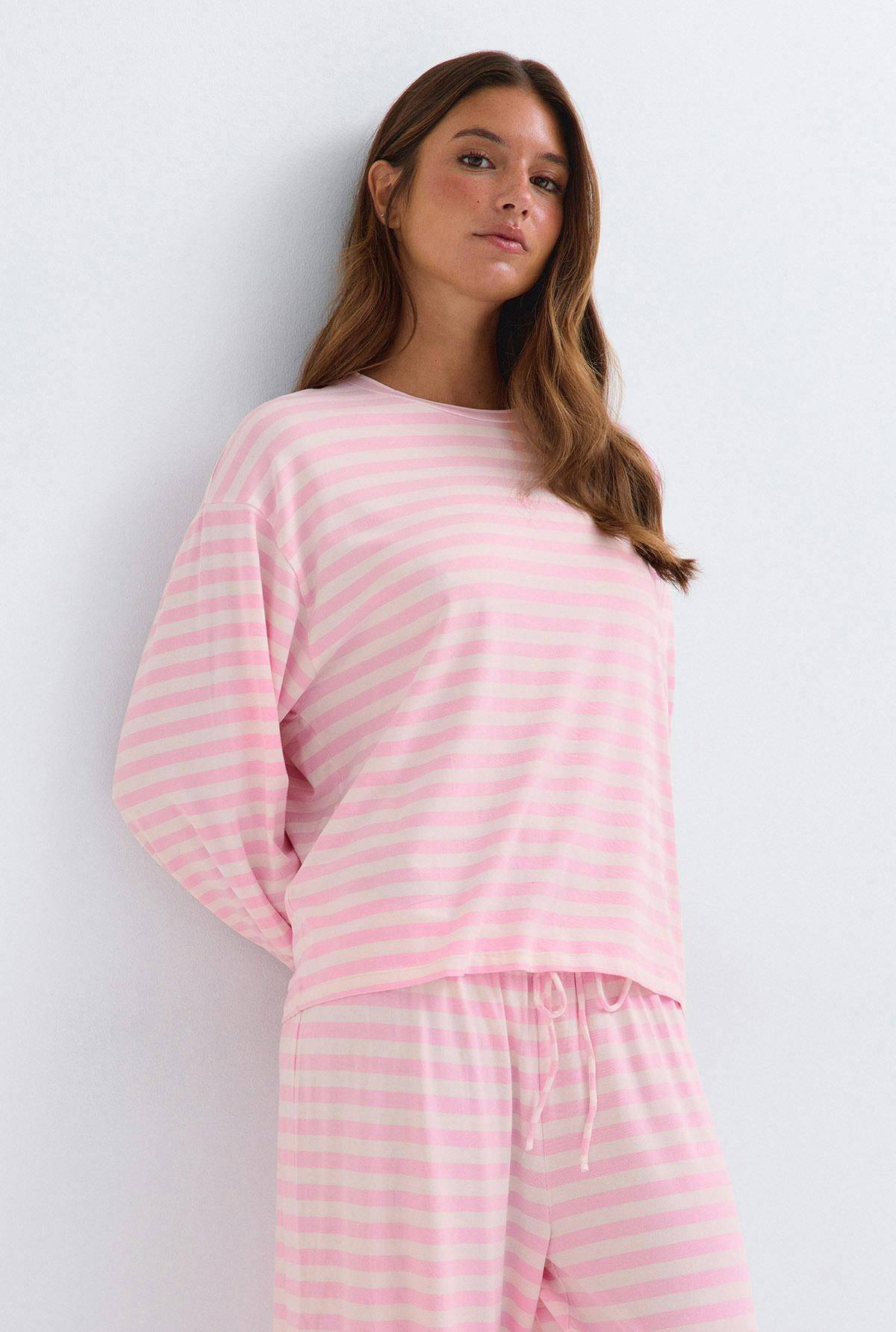 Gina Tricot Oversized Top Pyjamas - Rosa