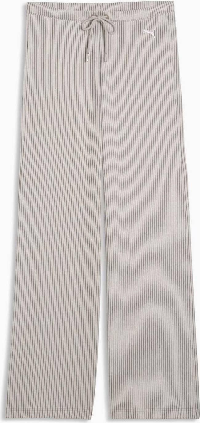 Puma Ess Ribbed Wide Leg Sweatpants - Soft Gray