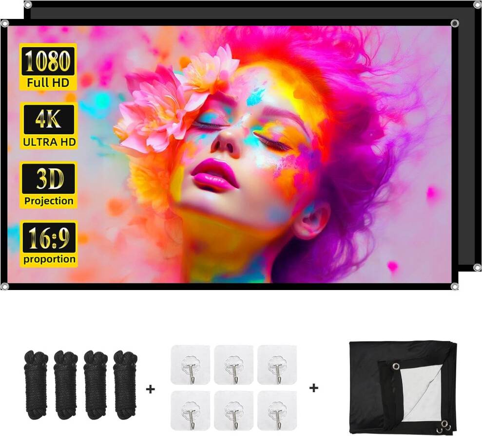 Gogerstar 72 Inch Portable Black Backing Projector Screen