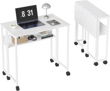 B&Q White 24.8 Inch Foldable Table Computer Desk Table