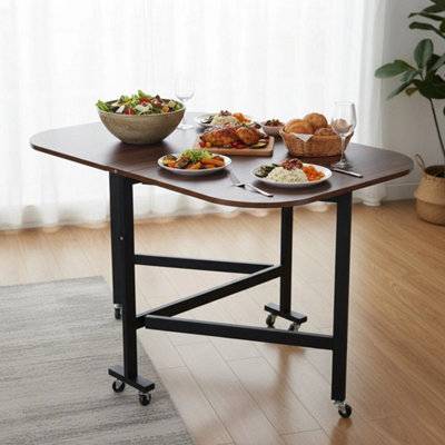 B&Q Folding Dining Table Rustic Metal Frame Dining Table