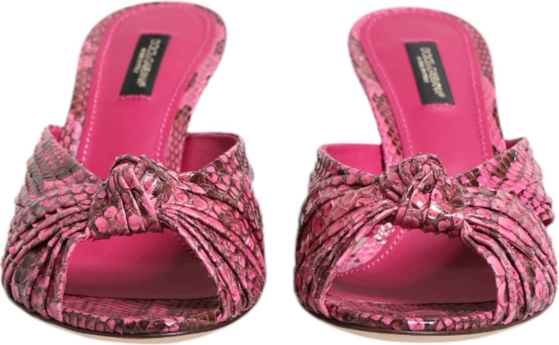Dolce & Gabbana Rosa Python Läder Klackar Sandaler