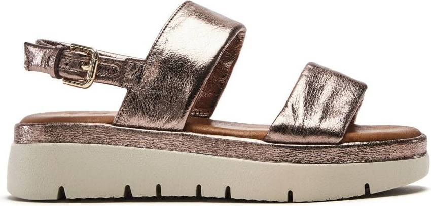 Moda In Pelle Grey Netty Two Part Platform Leather Sandals