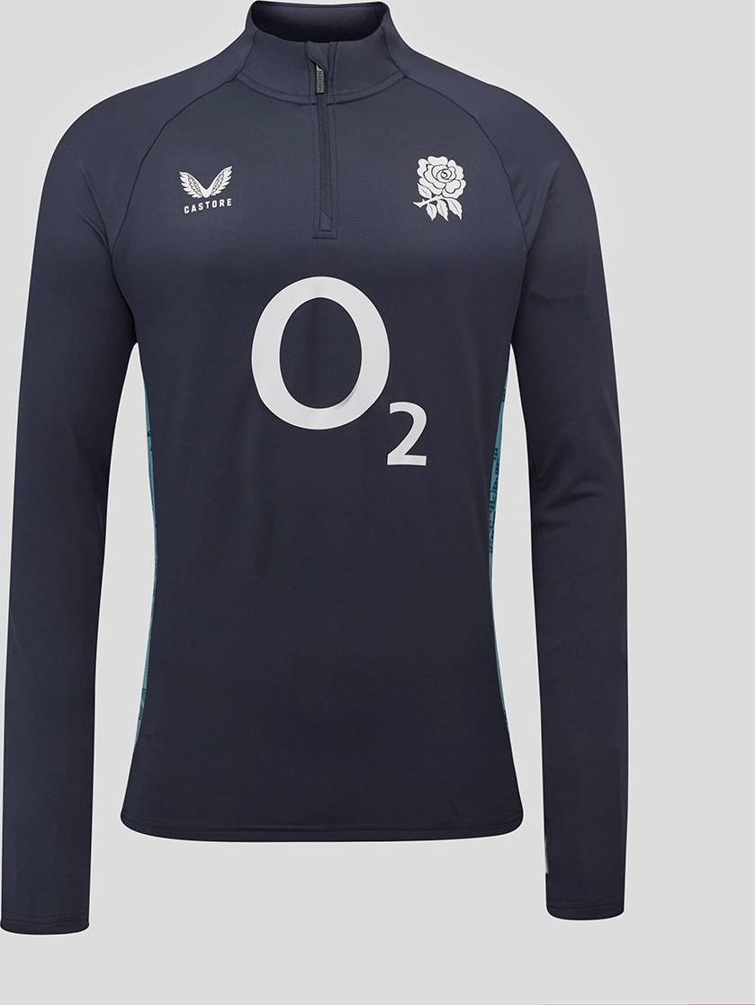 Castore RFU England Rugby Performance Midlayer Zip Top Inkwell Storm Blue