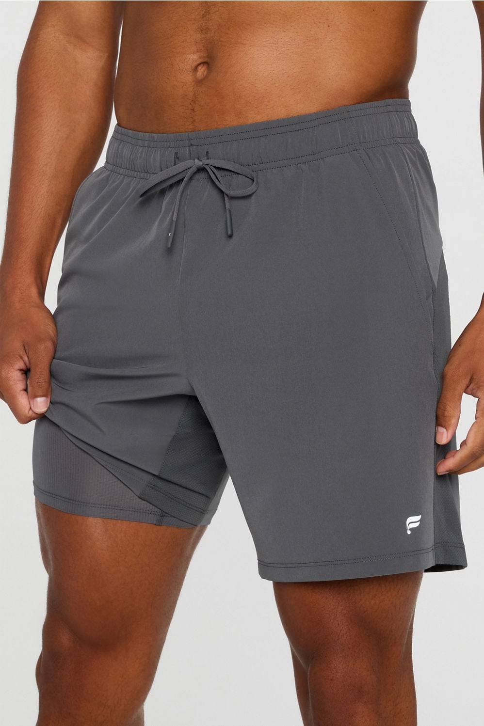 Fabletics O2 Running Shorts Mit Innenhose - Gray