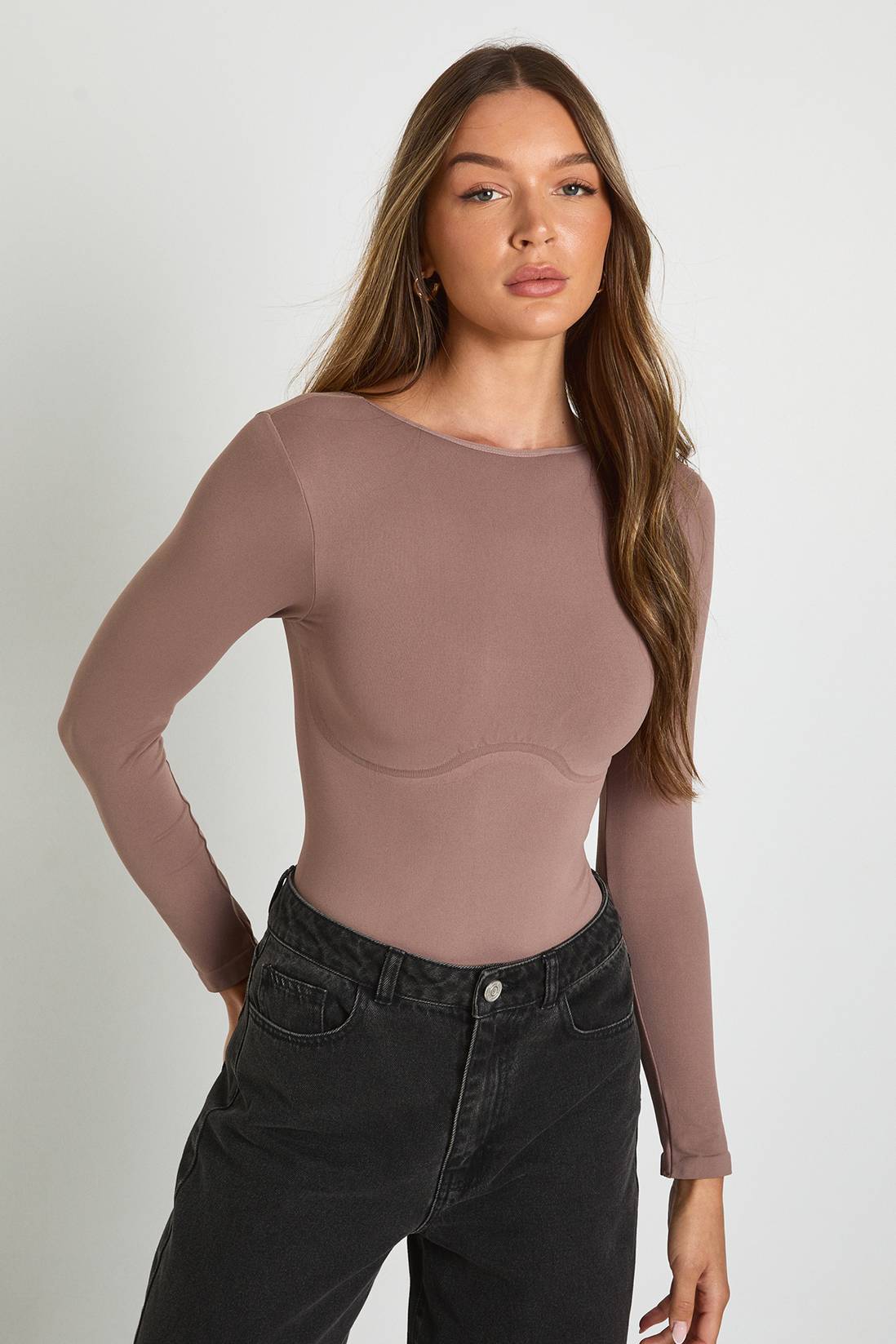 Body Manches Longues Col Rond Sans Couture