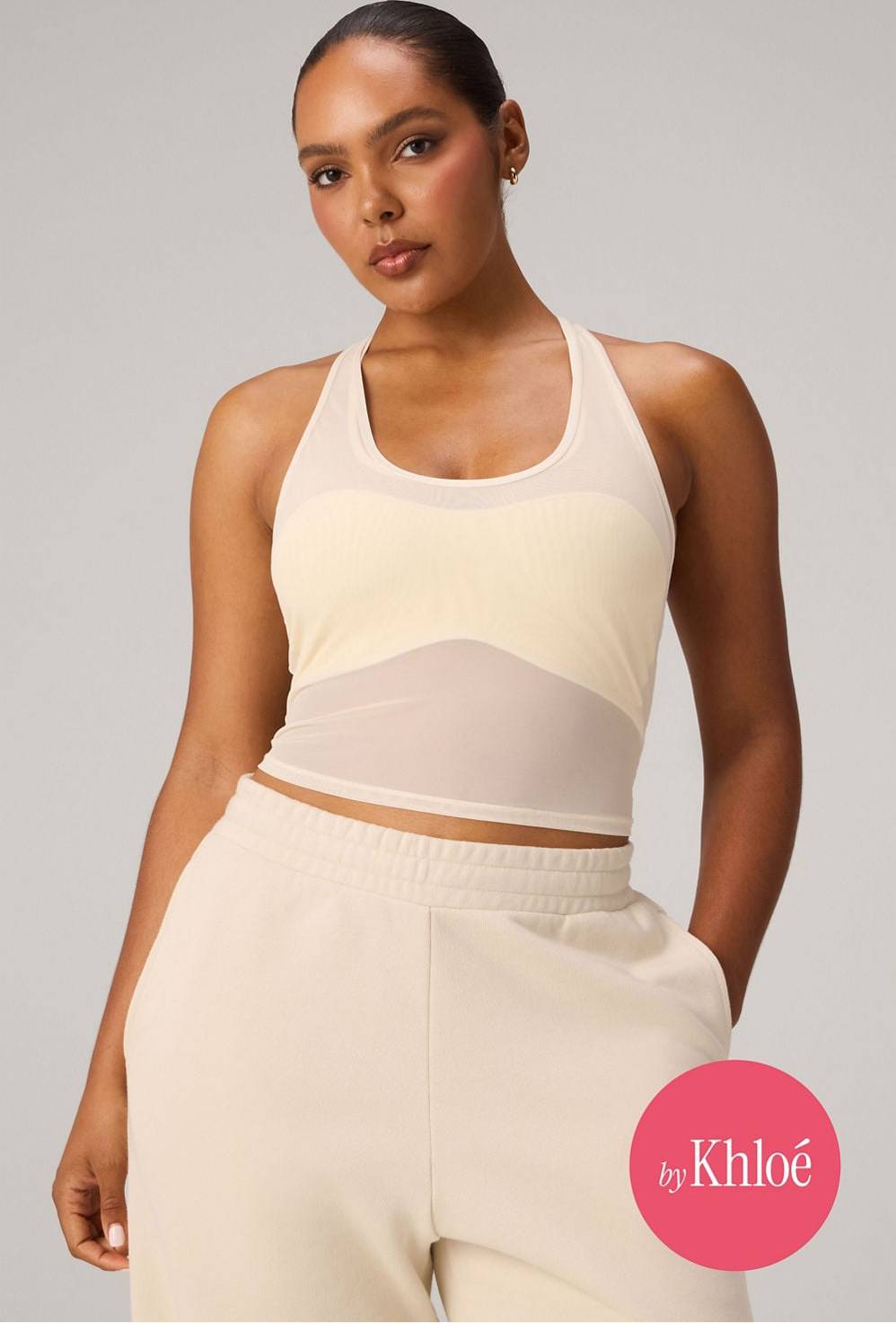 Fabletics Women's Tanktop Mit Racerback Mesh Weiß