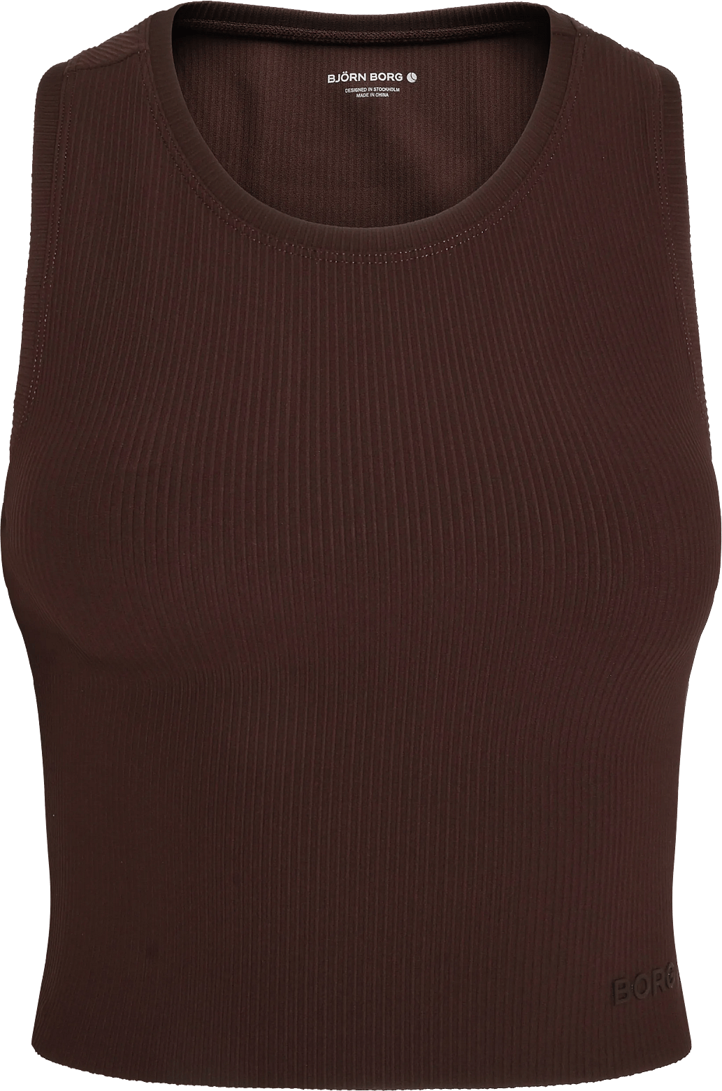 Björn Borg Ribbed Cropped Tank Top Brun