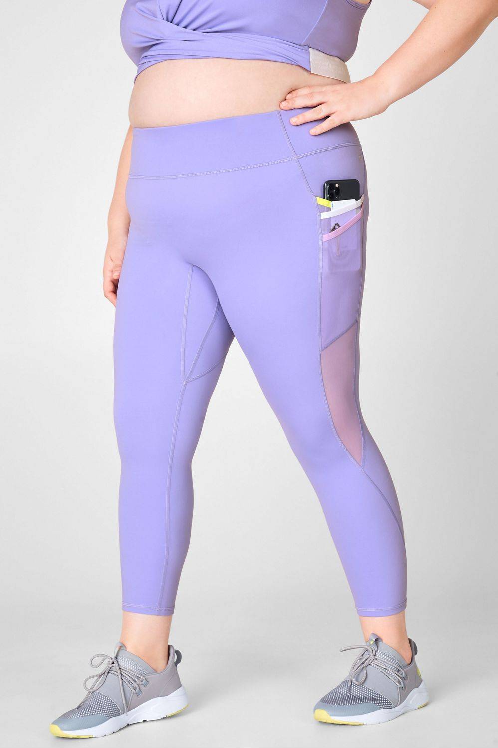 Fabletics Trinity Motion365 Mid-Rise Leggings - Lila