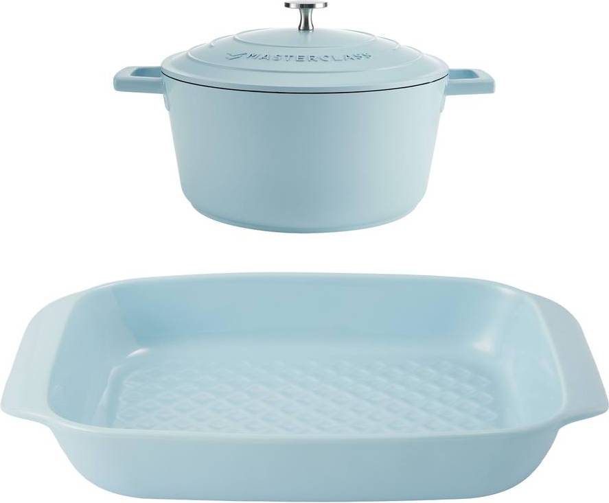 Masterclass 2pc Cookware Set Light Blue Cookware Set with lid