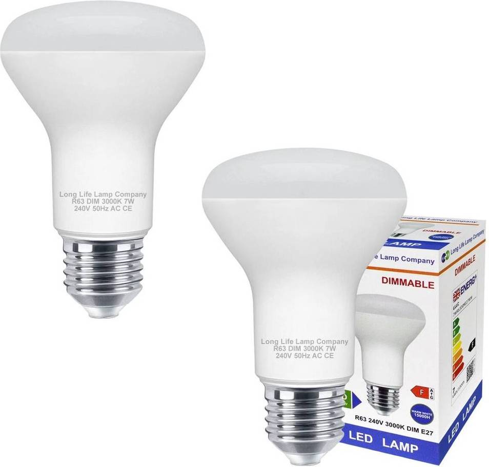 Spotlight 2x Dimmable 7W R63 LED Reflector Spotlight Light Bulb 2x White