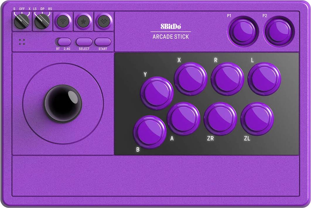 8Bitdo Arcade Stick Wireless Game Controller - Purple