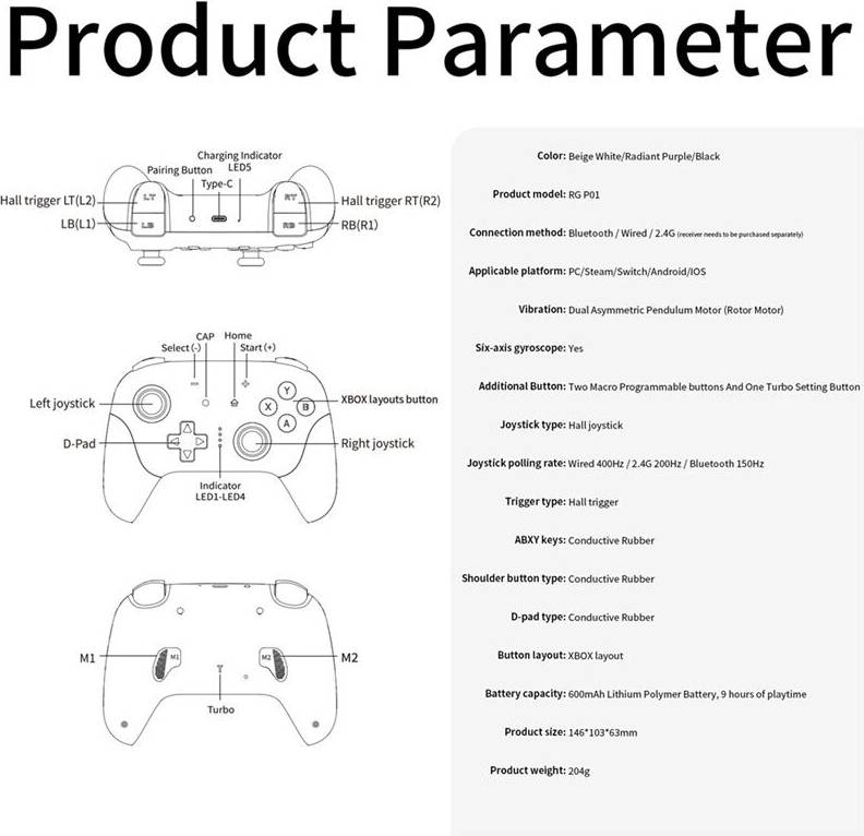 ANBERNIC RGP01 Wireless Gamepad Controller