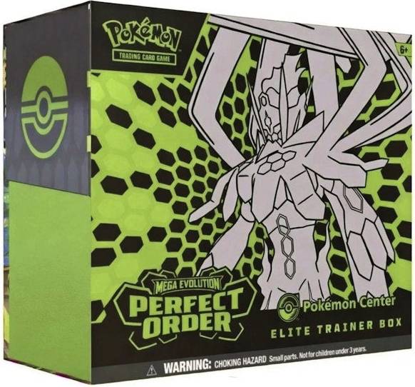 Pokemon elite trainer box Pokémon Center Mega Evolution Perfect Order Elite Trainer Box