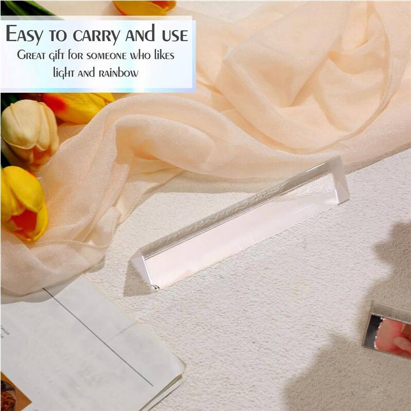 Melitt 2Pcs 6 Inch Crystal Optical Glass Triangular Prism Kit