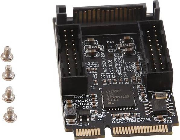 Exogio PCI-E Dual 19PIN Front Expansion Card Module