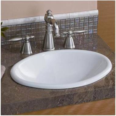 Drop in bathroom sinks Cheviot Mini Oval 17 Inch Drop In Basin Sink White