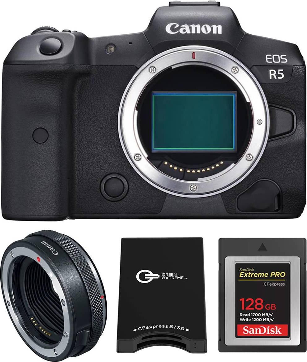 Canon eos r5 mirrorless camera Canon EOS R5 Mirrorless Camera with Control Ring Mount Adapter