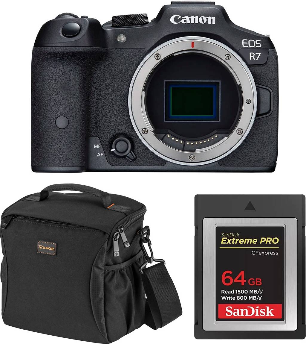 Eos r7 Canon EOS R7 Mirrorless Camera with 64GB Memory Card