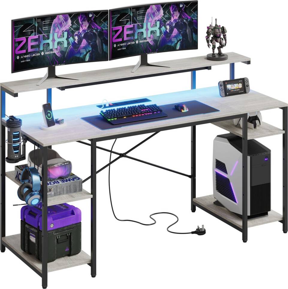 140 CM Computer Desk with Power Outlets