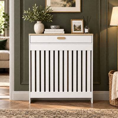 White Radiator Cover With Drawer