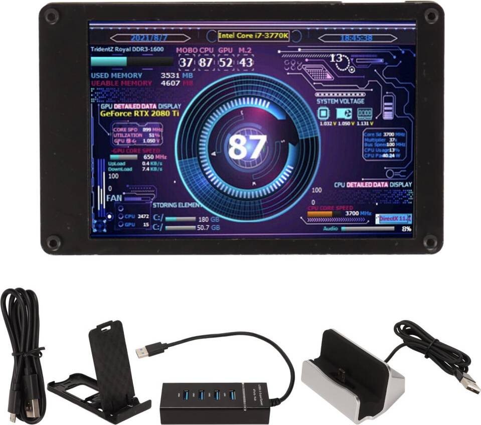 3.5-Inch Customizable Computer Temperature Monitor